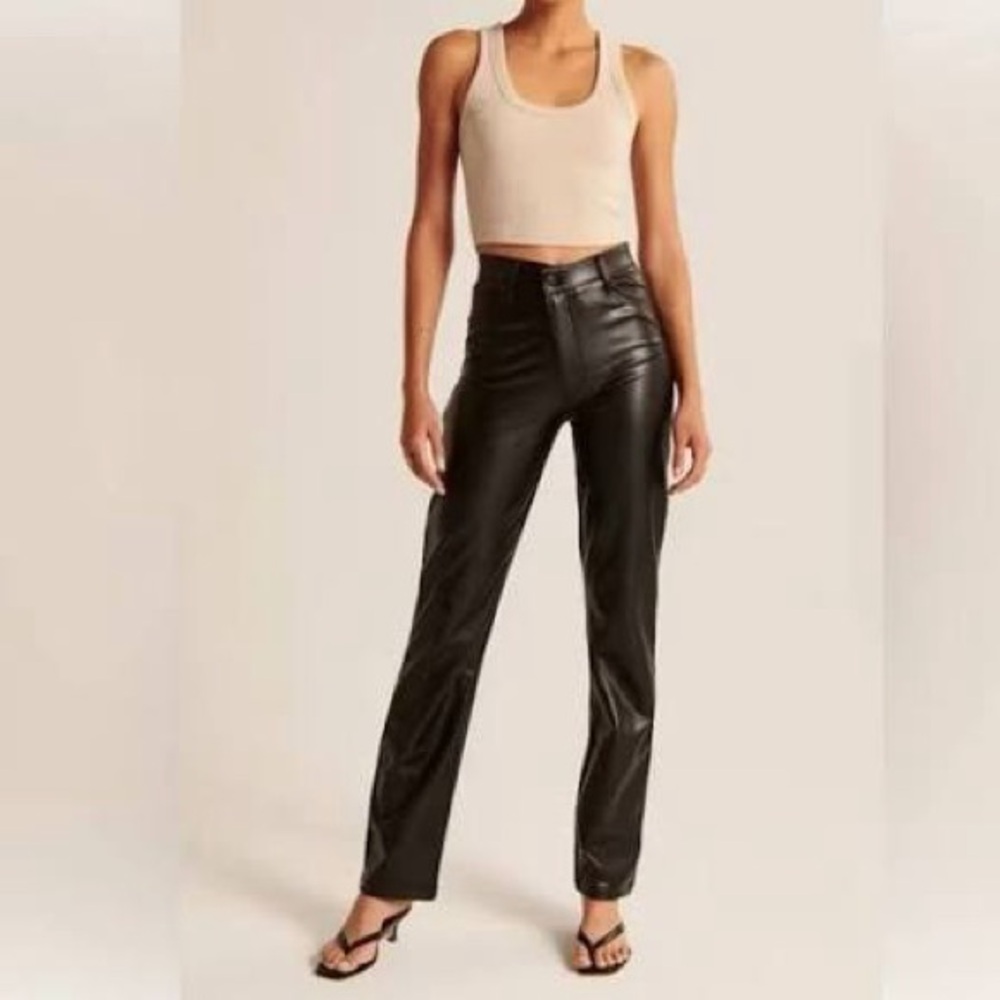 Abercrombie and Fitch Vegan Leather Criss Cross Waist pants